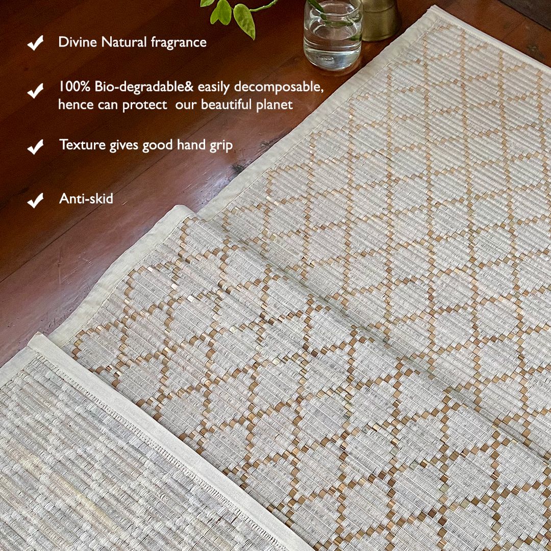 100% Natural Sambu Indian Grass Ananda Yoga Mat – Yoga Mat by Namaskar Lifestyle available on Brown Living™. . SKU: SAM - YOG - 16 - NAM. Img 2.