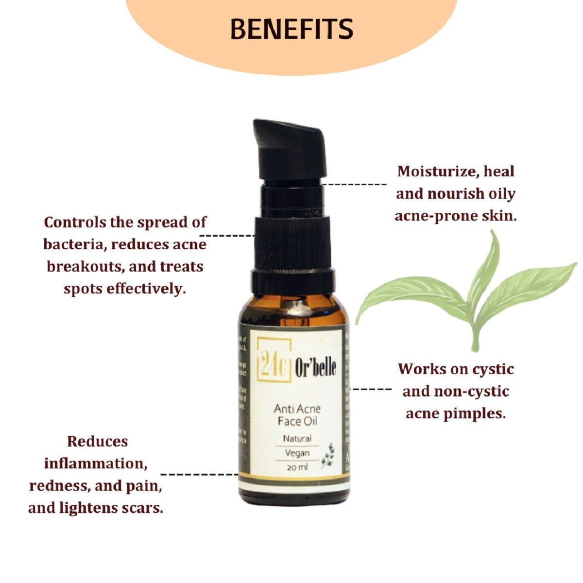 Anti - Acne Face Oil - 20 ml – Face Oil on Brown Living™. SKU: SKIE01. Img 4.