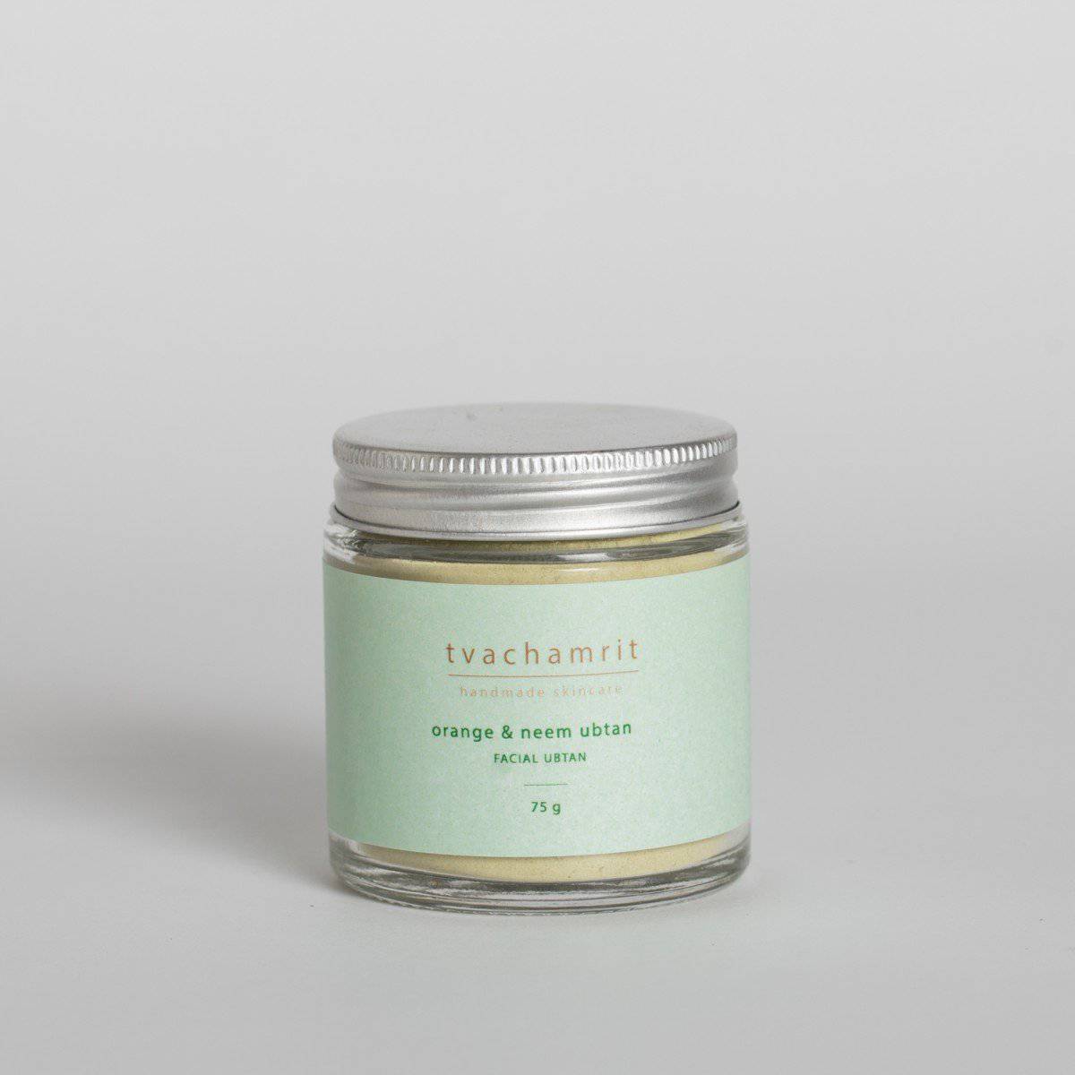 Anti - acne Orange & Neem Face Pack – Face Pack by Tvachamrit Handcrafted Skincare available on Brown Living™. 75g . SKU: 065 - 01448 - TFP - 2 - 75g. Img 2.