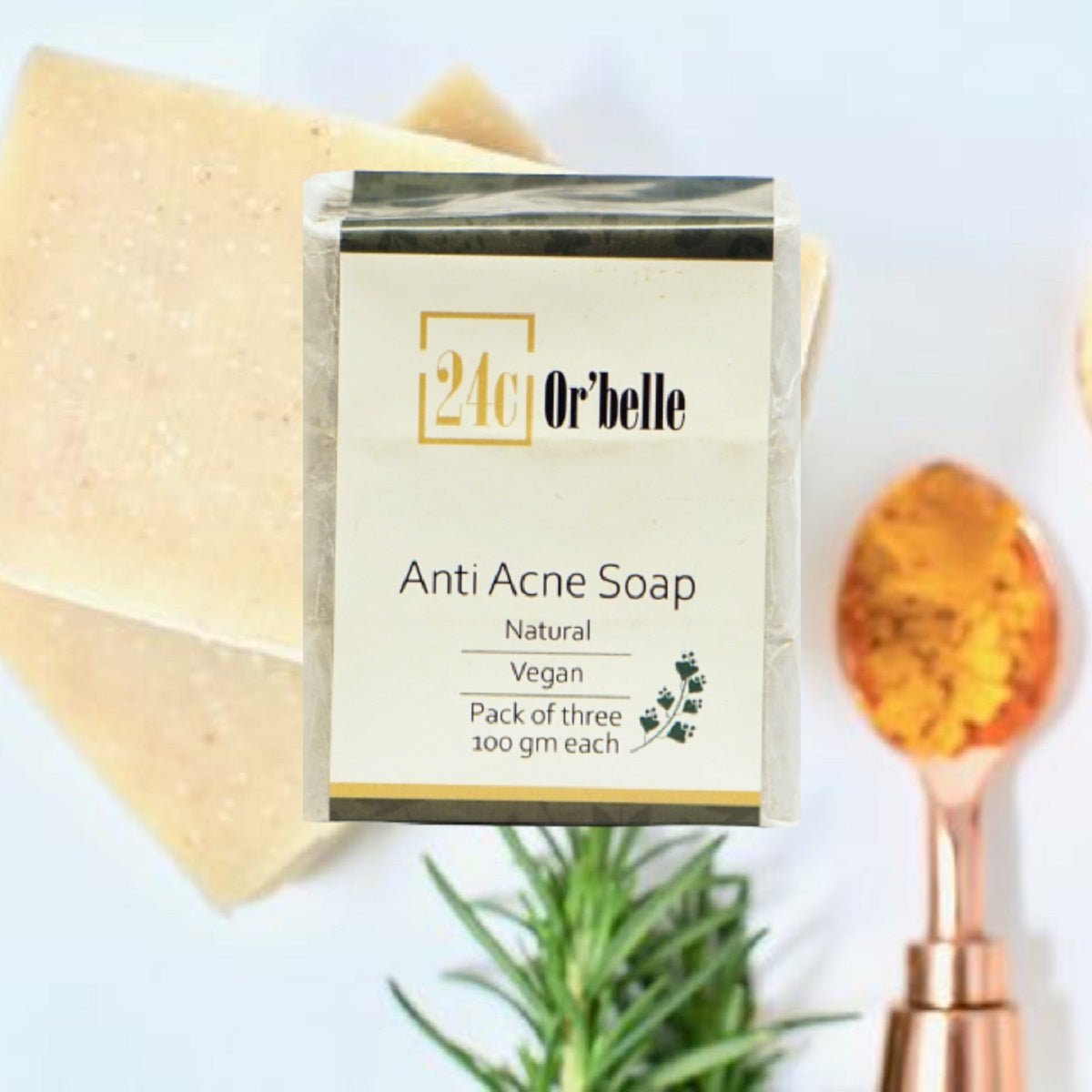 Anti Acne Soap - Pack of 3 - 100 g Each – Body Soap on Brown Living™. SKU: SKIE06. Img 1.