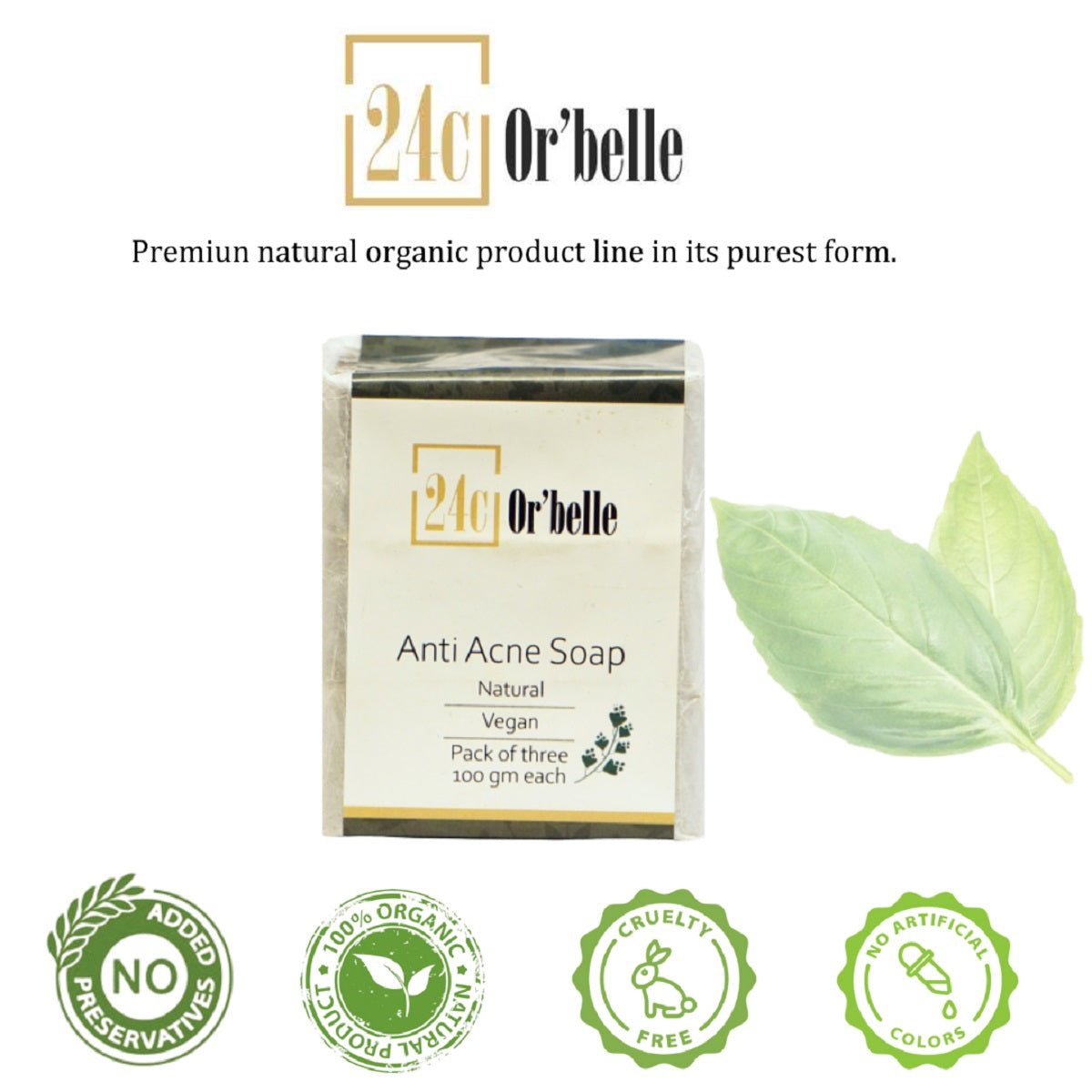 Anti Acne Soap - Pack of 3 - 100 g Each | Verified Sustainable by Brown Living™