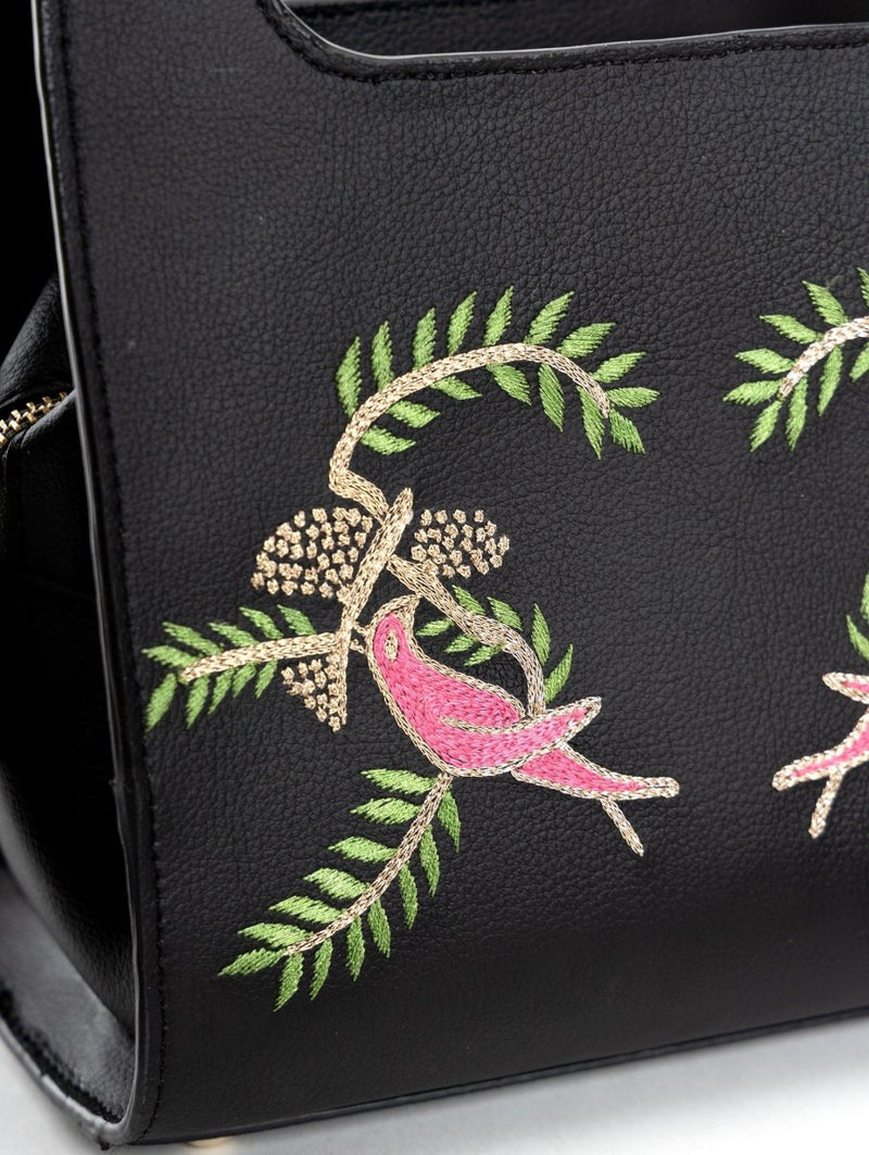 Buy Aphrodite (Black)- Apple Leather Handbag | Designer Satchel | Shop Verified Sustainable Satchel Bag on Brown Living™
