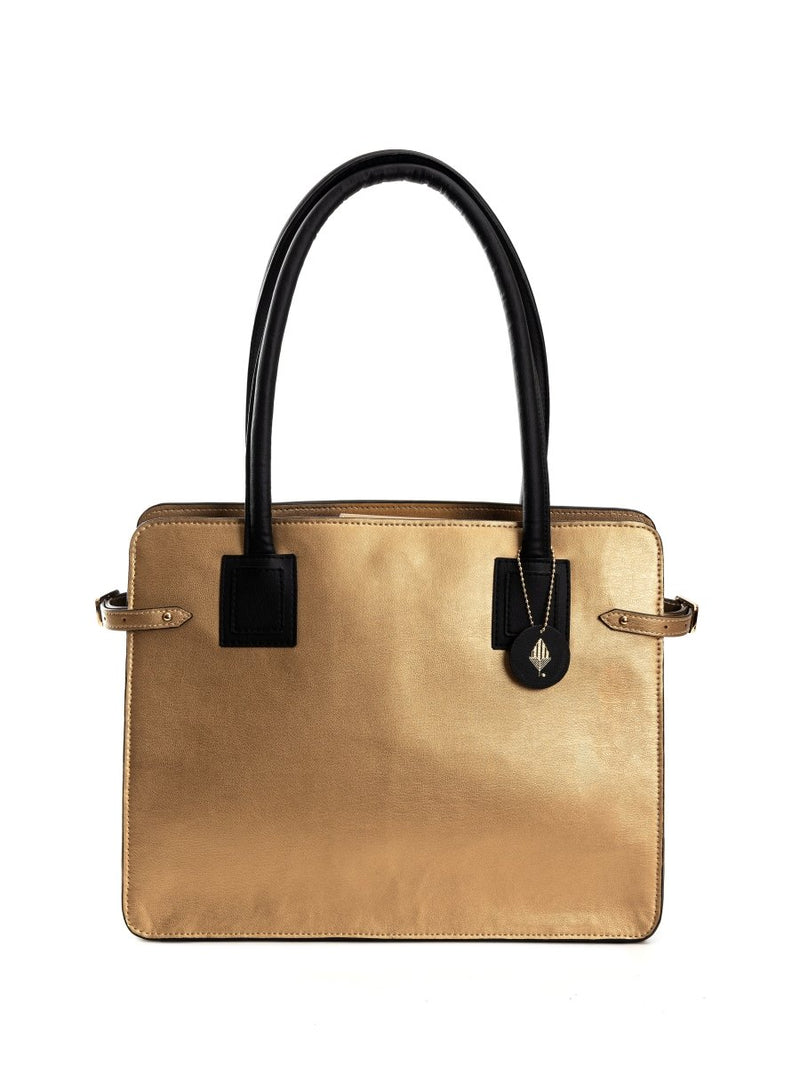 Buy Aranyani- Gold & Black | Women's Bag made with Cactus Leather | Shop Verified Sustainable Womens Bag on Brown Living™