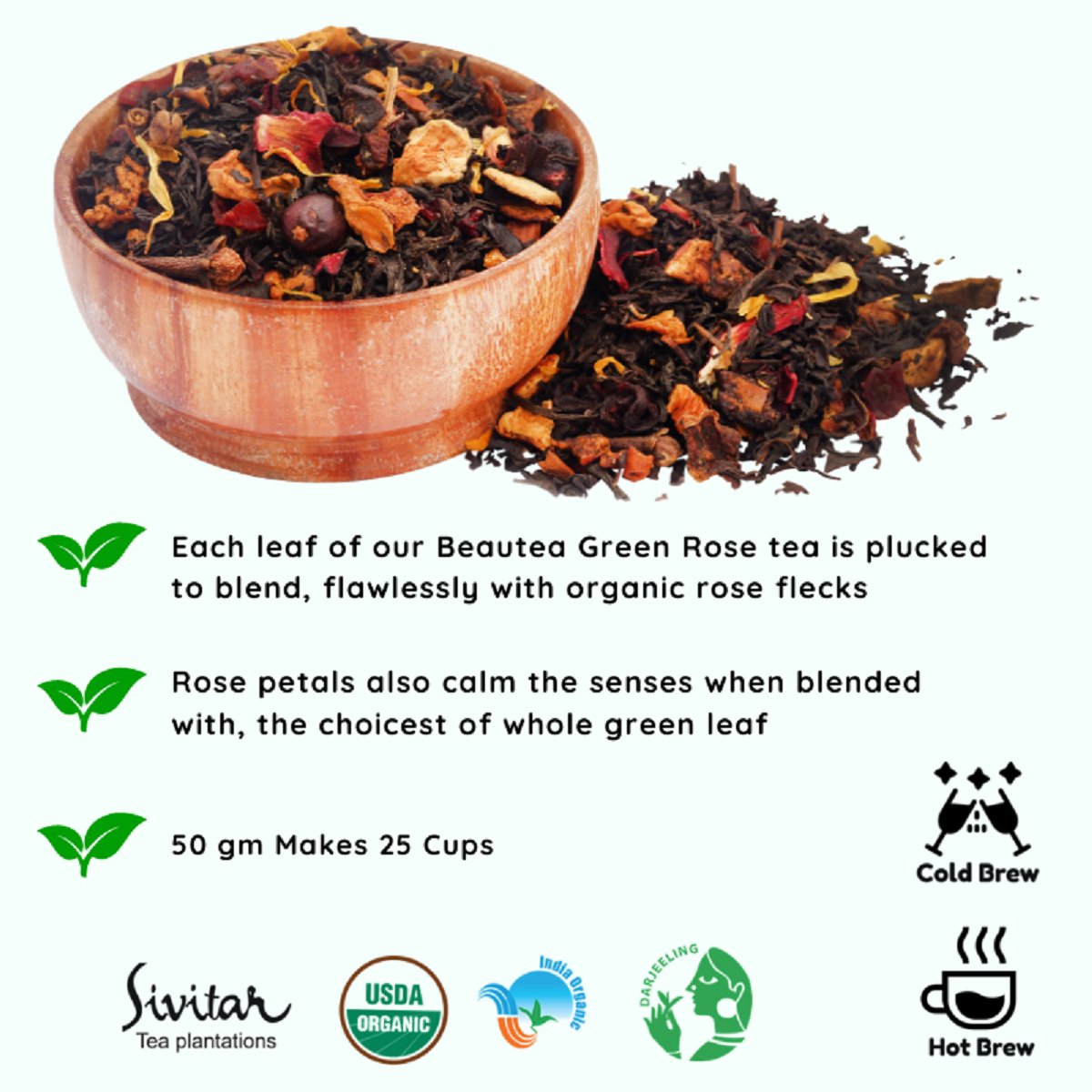 Aries Green Rose | Zodiac Tea Collection | 50 g | Verified Sustainable by Brown Living™