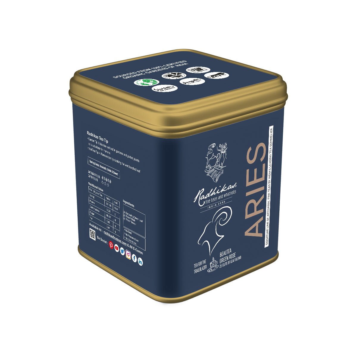 Aries Green Rose | Zodiac Tea Collection | 50 g | Verified Sustainable by Brown Living™