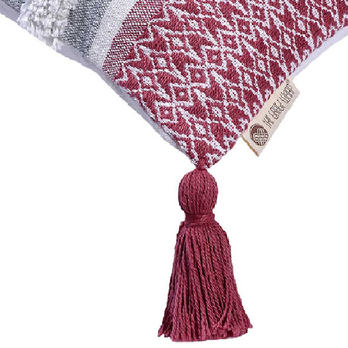 Atrisuta Fringed Cushion Cover (Muted Scarlet) | Verified Sustainable by Brown Living™