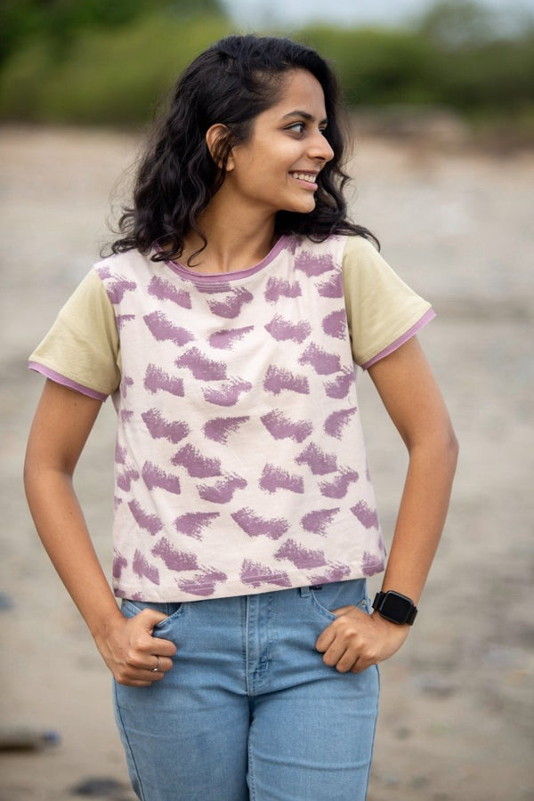 Buy Aurora Waves Women's Organic Cotton Crop Top | Shop Verified Sustainable Womens T-Shirt on Brown Living™