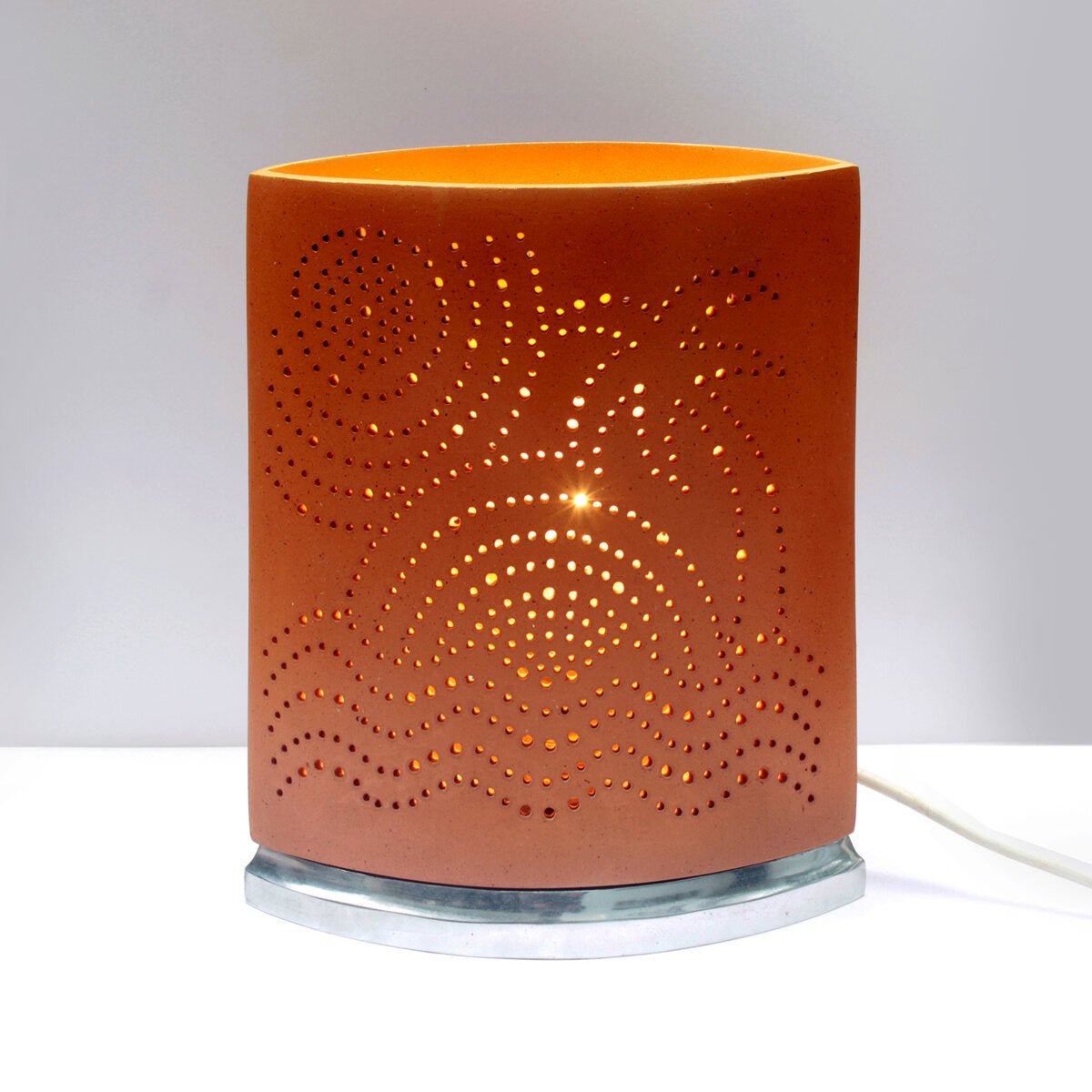 AYE 'Scene' Terracotta Table Light with Cast Aluminium Base | Verified Sustainable by Brown Living™