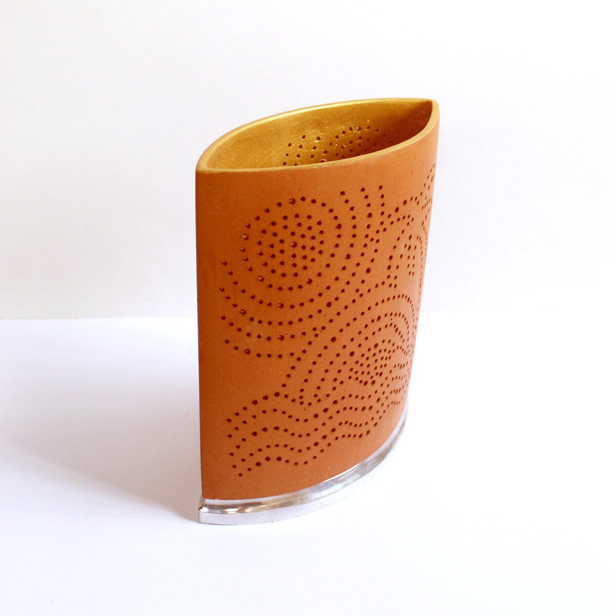 AYE 'Scene' Terracotta Table Light with Cast Aluminium Base | Verified Sustainable by Brown Living™