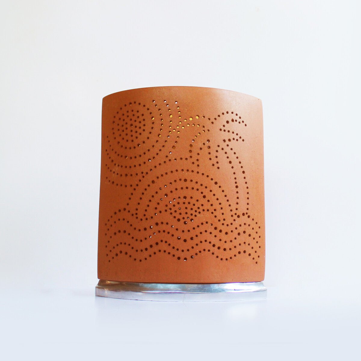 AYE 'Scene' Terracotta Table Light with Cast Aluminium Base | Verified Sustainable by Brown Living™