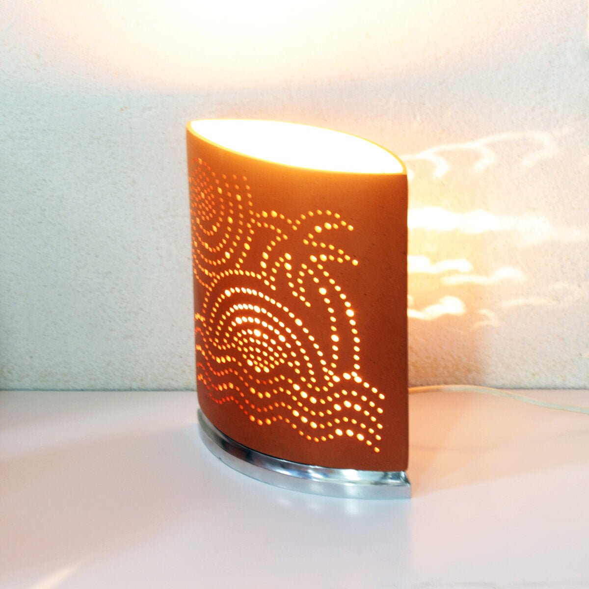 AYE 'Scene' Terracotta Table Light with Cast Aluminium Base | Verified Sustainable by Brown Living™