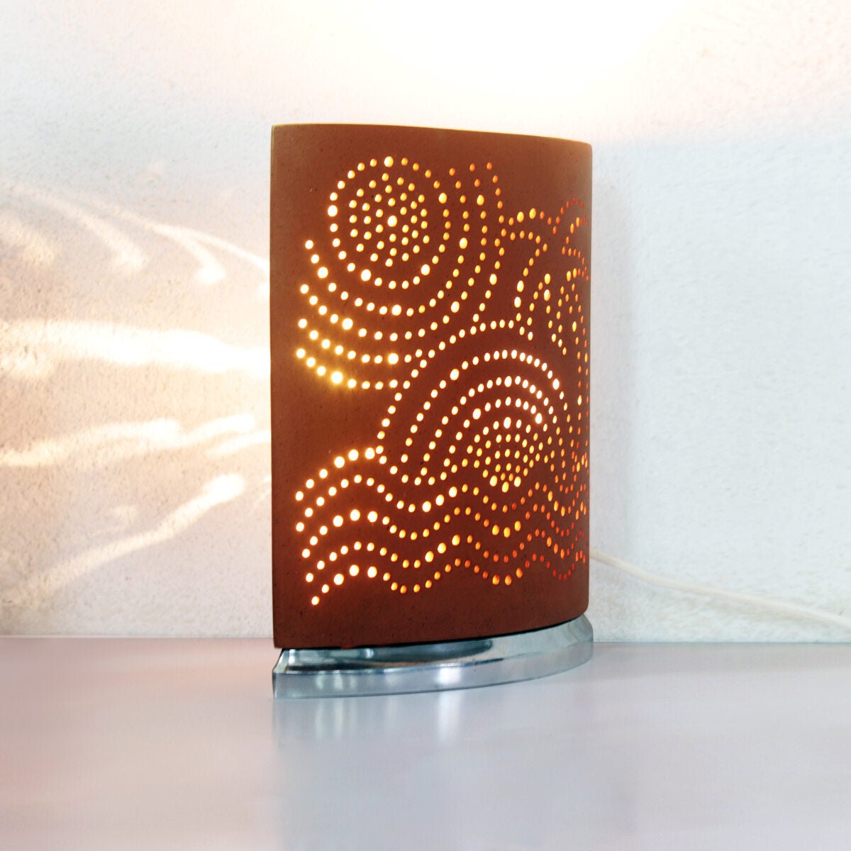 AYE 'Scene' Terracotta Table Light with Cast Aluminium Base | Verified Sustainable by Brown Living™