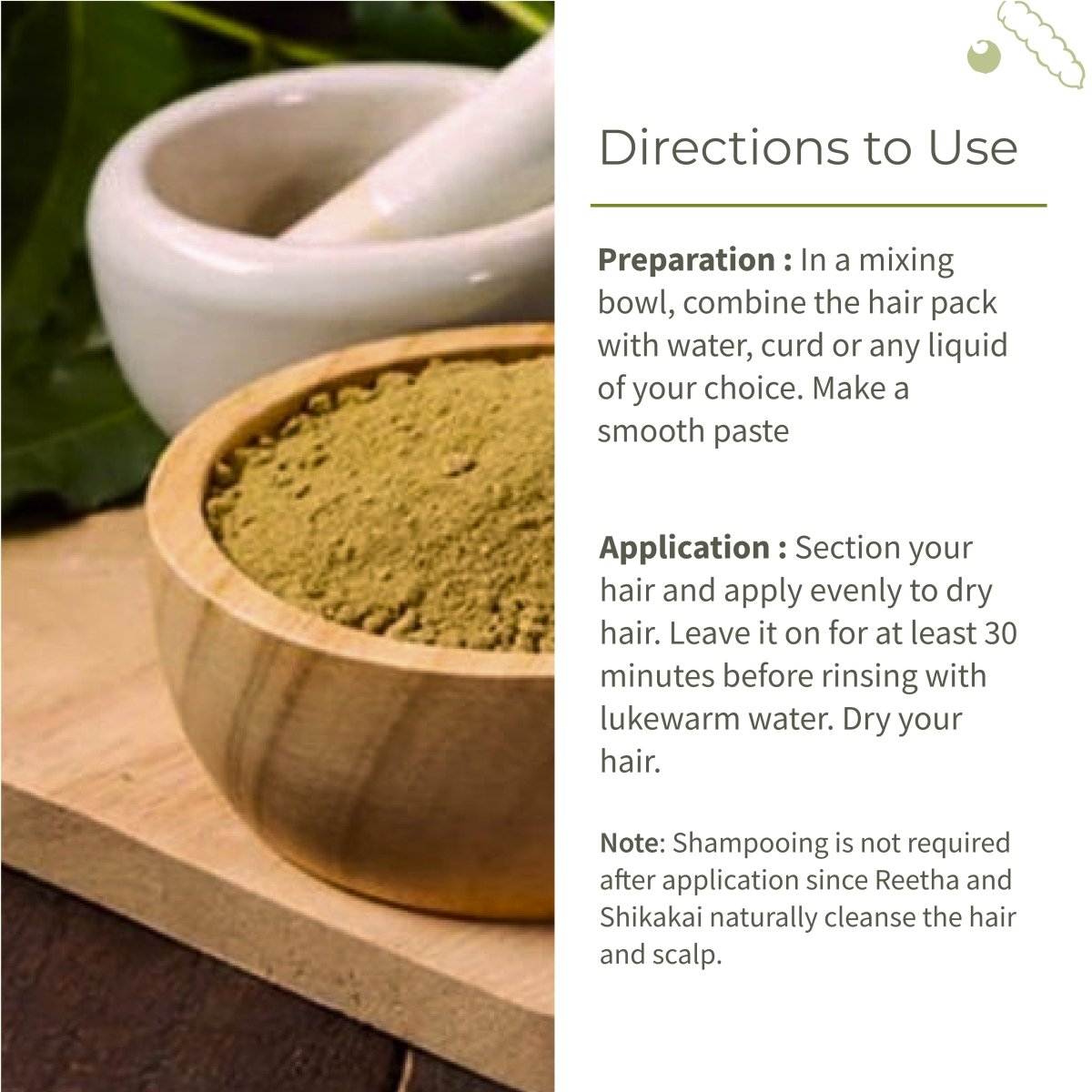 Ayurvedic Hair Pack - 100g | Hair Conditioning & Strengthening – Hair Pack on Brown Living™. SKU: ECOTYL00016. Img 5.