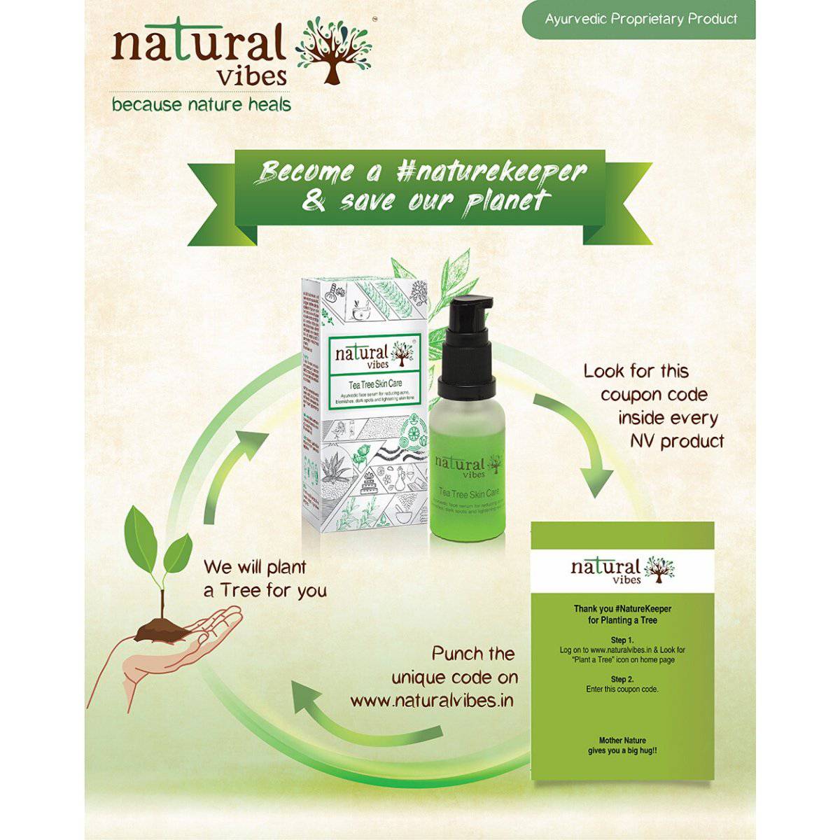 Ayurvedic Tea Tree Skin Repair Serum 30 ml – Face Serum by Natural Vibes available on Brown Living™. . SKU: 063 - 01365 - NV_teatree_skin_serum_30ml. Img 15.