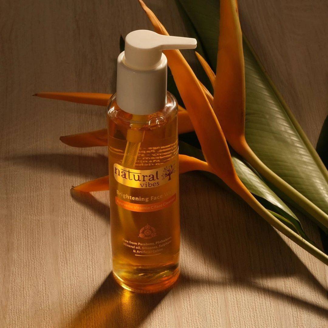 Ayurvedic Vitamin C Brightening Face Wash 120 ml – Face Wash by Natural Vibes available on Brown Living™. . SKU: 063 - 01379 - NV_vita_c_brightening_face_wash_120ml. Img 1.