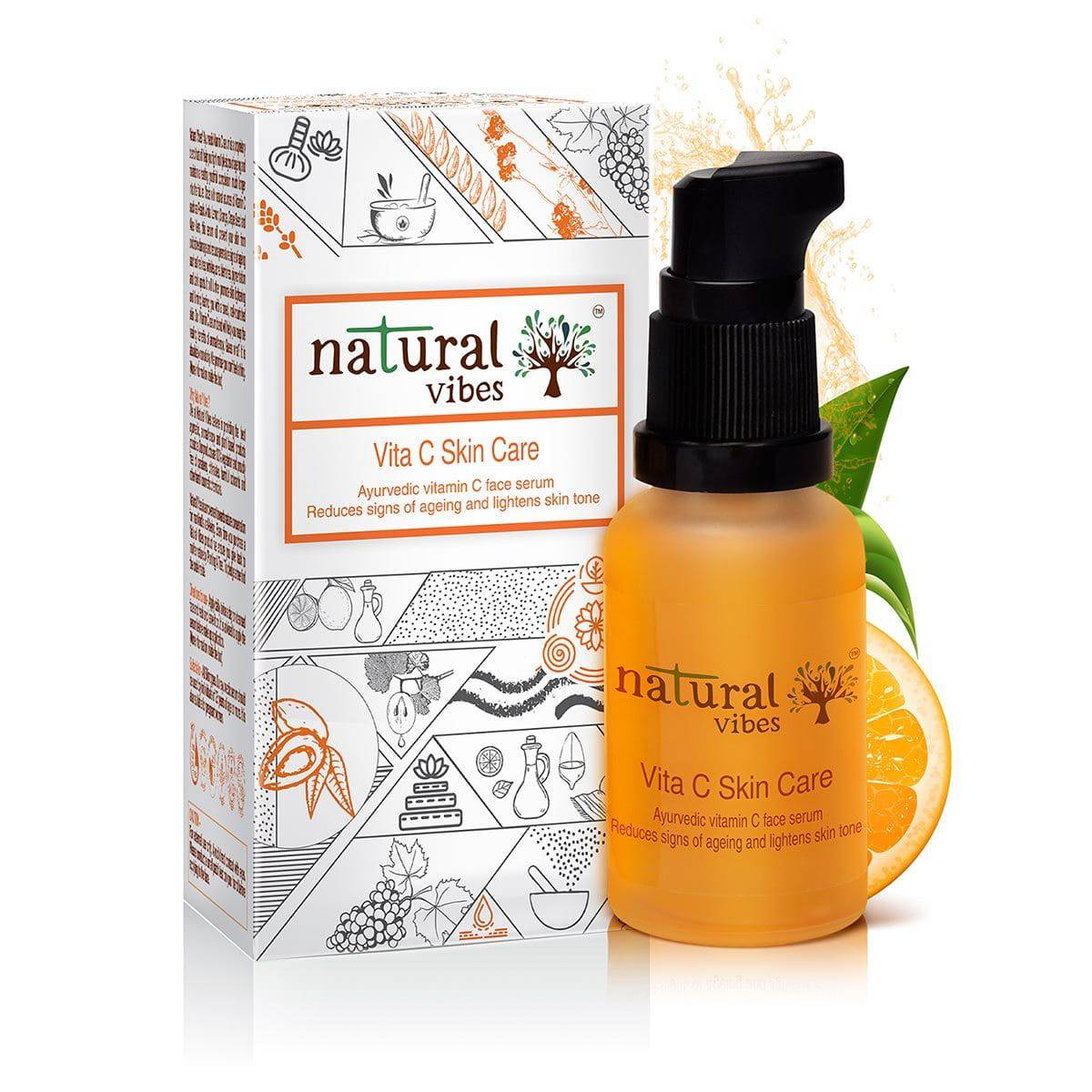 Ayurvedic Vitamin C Skin Care Serum 30 ml – Face Serum by Natural Vibes available on Brown Living™. . SKU: 063 - 01369 - NV_teatree_Vita_C_serum_30ml. Img 1.