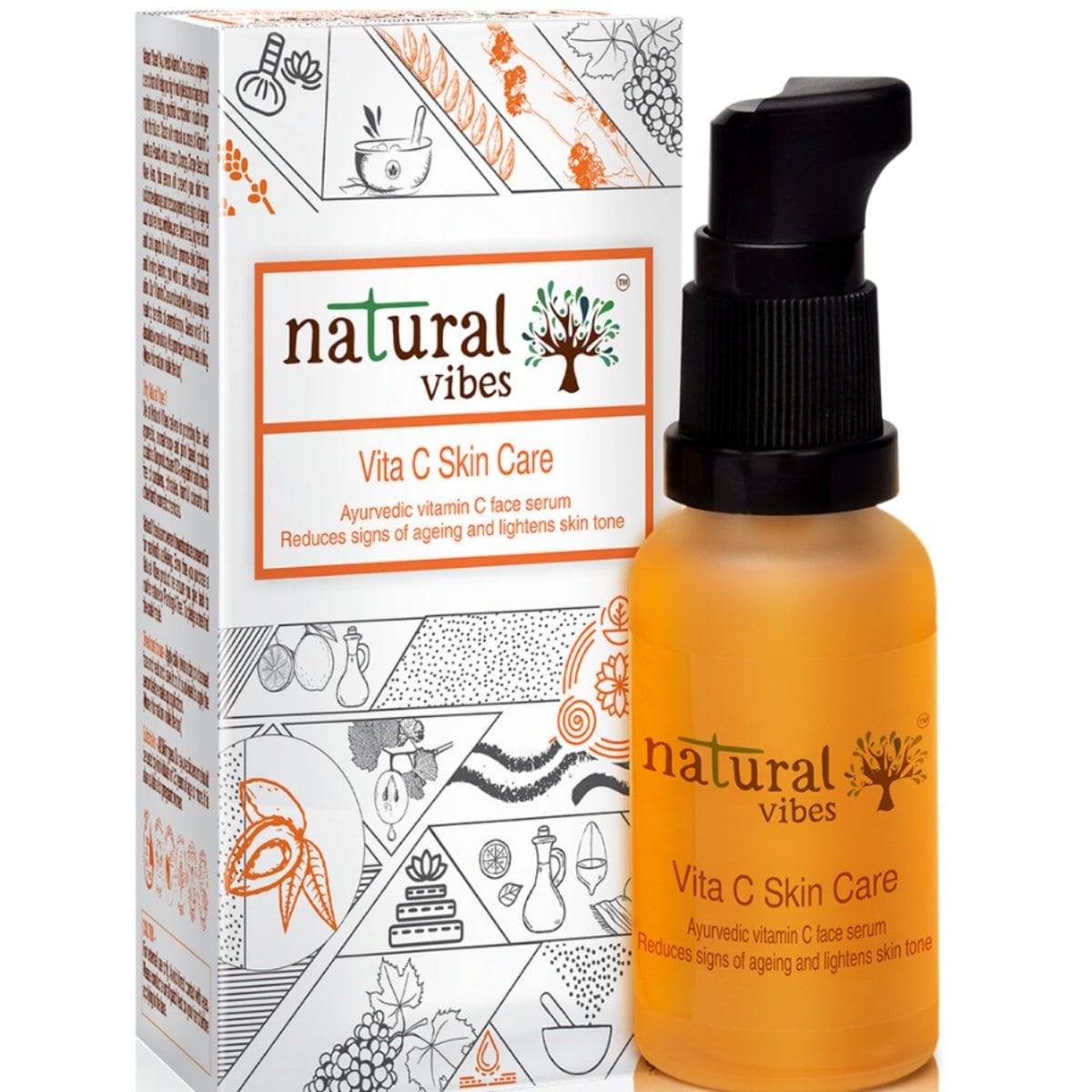 Ayurvedic Vitamin C Skin Care Serum 30 ml – Face Serum by Natural Vibes available on Brown Living™. . SKU: 063 - 01369 - NV_teatree_Vita_C_serum_30ml. Img 12.