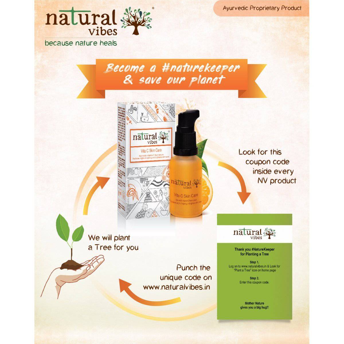 Ayurvedic Vitamin C Skin Care Serum 30 ml – Face Serum by Natural Vibes available on Brown Living™. . SKU: 063 - 01369 - NV_teatree_Vita_C_serum_30ml. Img 16.