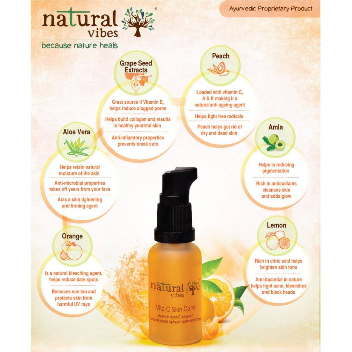 Ayurvedic Vitamin C Skin Repair and Glow Regime (Face wash + Ubtan + Serum) – Face Wash by Natural Vibes available on Brown Living™. . SKU: 063 - 01436 - NV_vitac_skin_repair_glow_regime. Img 5.
