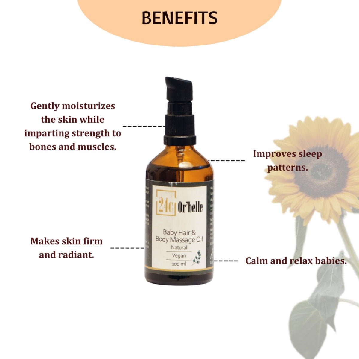 Baby Hair & Body Nourishing Massage Oil - 100 ml | Verified Sustainable by Brown Living™