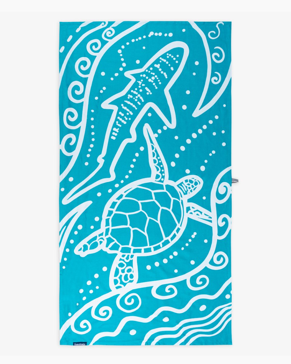 Bamboo & Cotton Blend Printed Bath & Beach Towel | Wild Ocean – Bath Linens on Brown Living™. SKU: PBT006. Img 1.