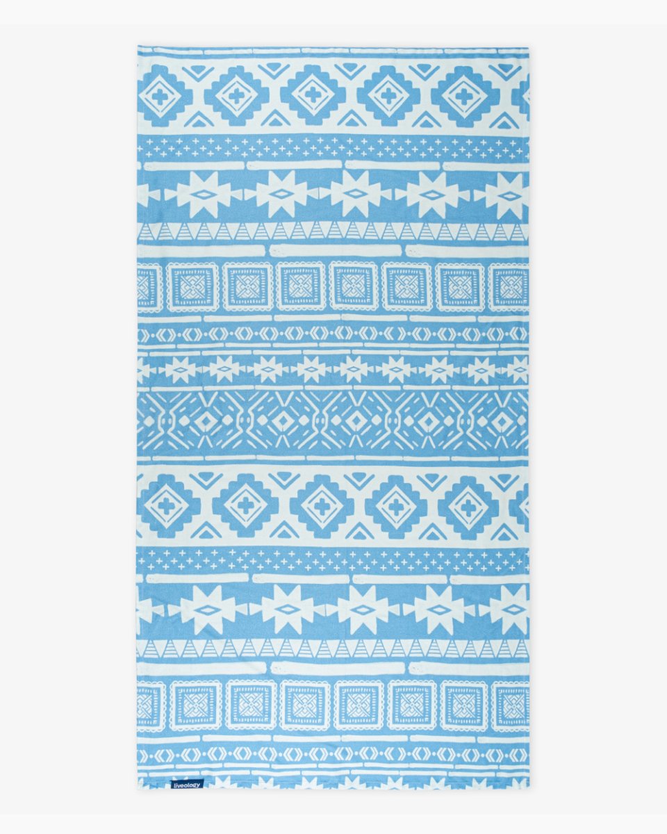 Bamboo & Cotton Blend Printed Bath Towel | Nomad Periwinkle Blue | Verified Sustainable by Brown Living™