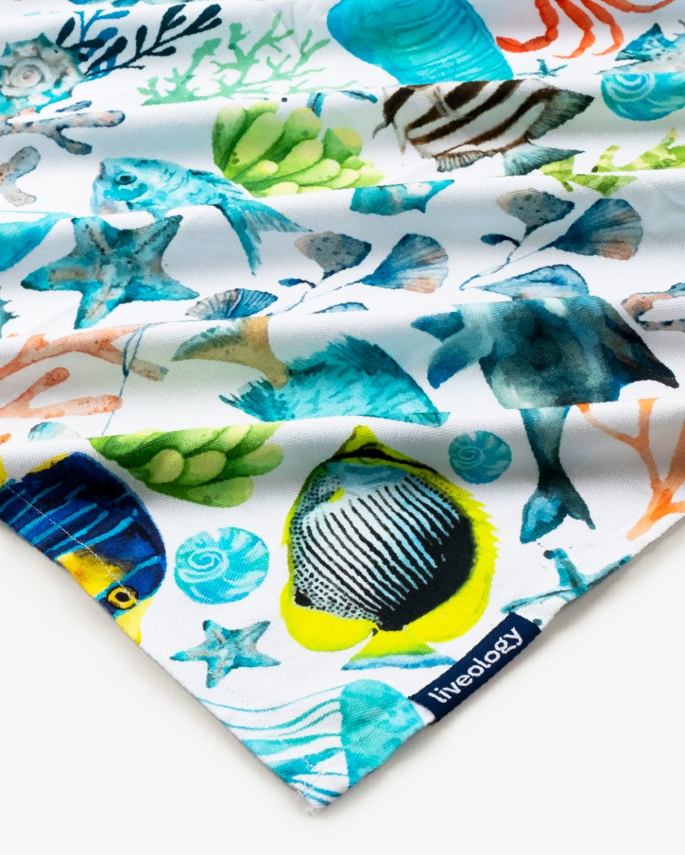 Bamboo & Cotton Blend Printed Everyday Bath Towel | Atlantis – Bath Linens on Brown Living™. SKU: PBT002. Img 2.