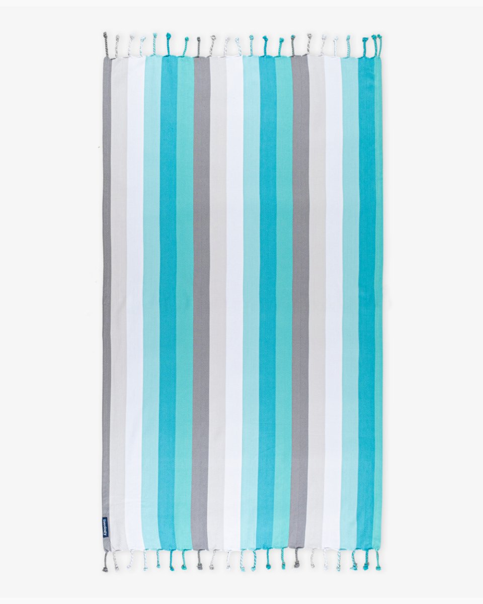 Bamboo & Cotton Blend Woven Bath Towel | Aquamarine – Bath Linens on Brown Living™. SKU: WBT009. Img 1.