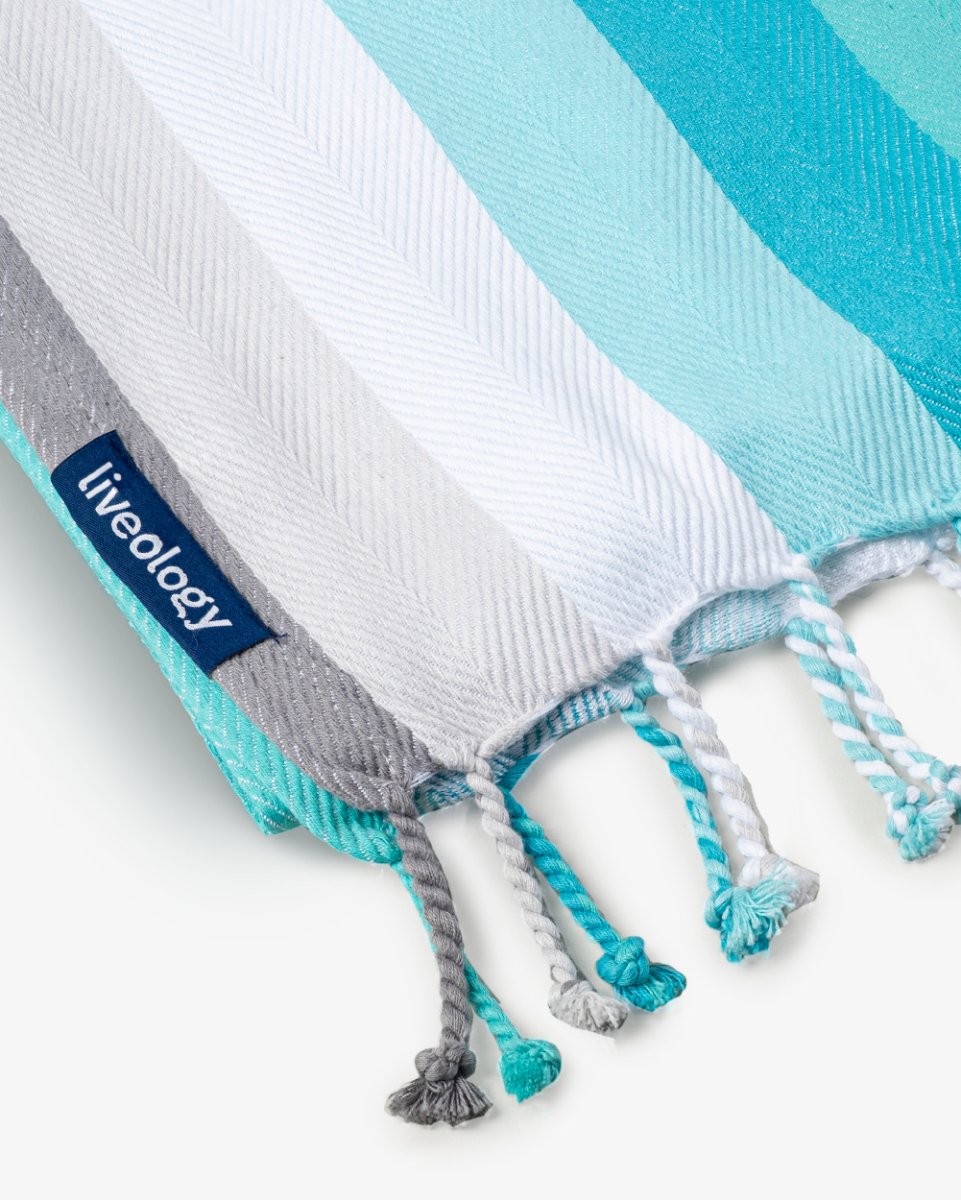 Bamboo & Cotton Blend Woven Bath Towel | Aquamarine – Bath Linens on Brown Living™. SKU: WBT009. Img 3.