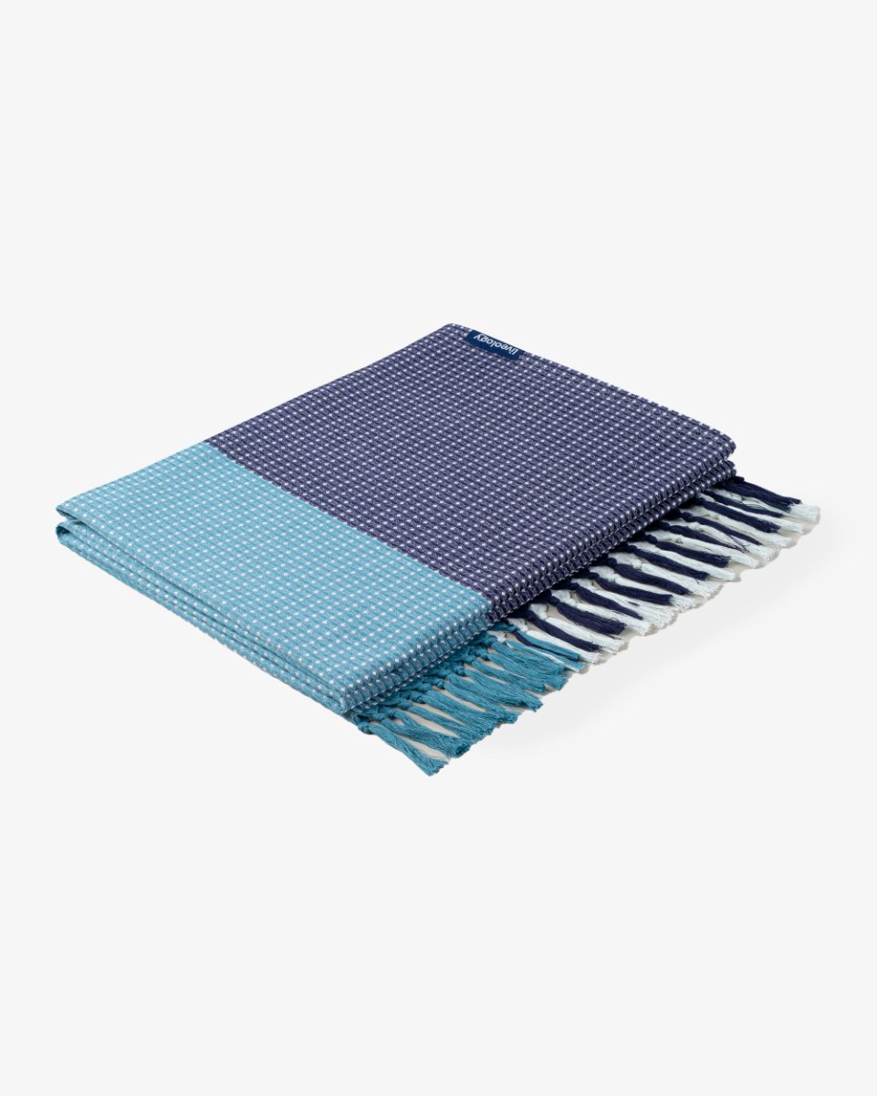 Bamboo & Cotton Blend Woven Beach Towel | Blue Harbour – Bath Linens on Brown Living™. SKU: WBT012. Img 5.