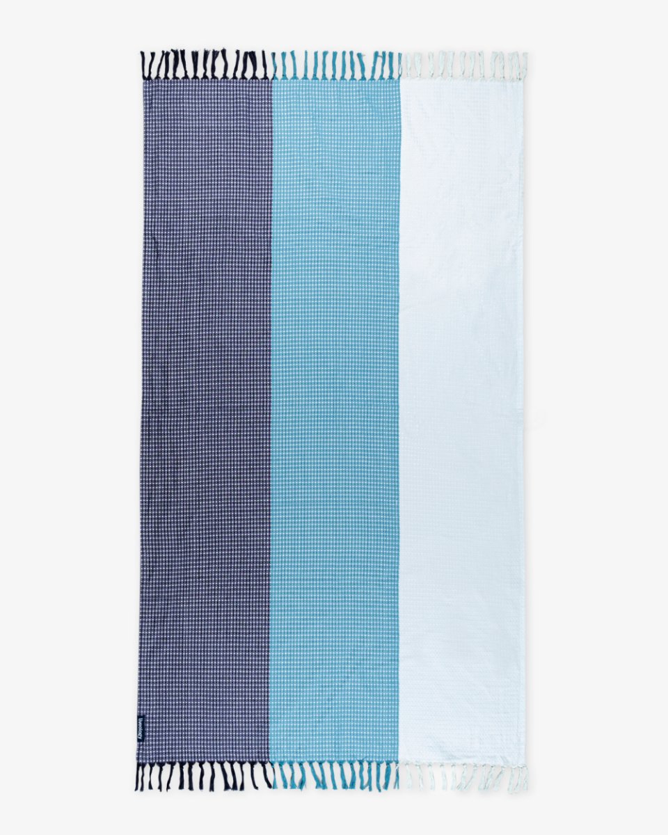 Bamboo & Cotton Blend Woven Beach Towel | Blue Harbour – Bath Linens on Brown Living™. SKU: WBT012. Img 1.