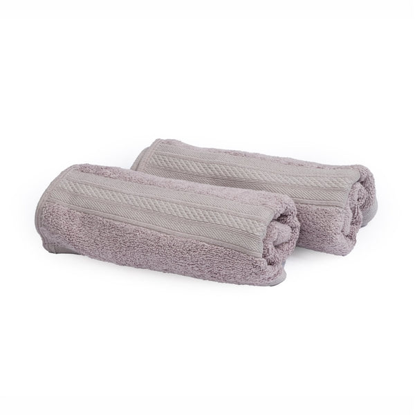 Buy Bamboo cotton Hand Towel combo pack of 2 Grape Grey | Shop Verified Sustainable Bath Linens on Brown Living™