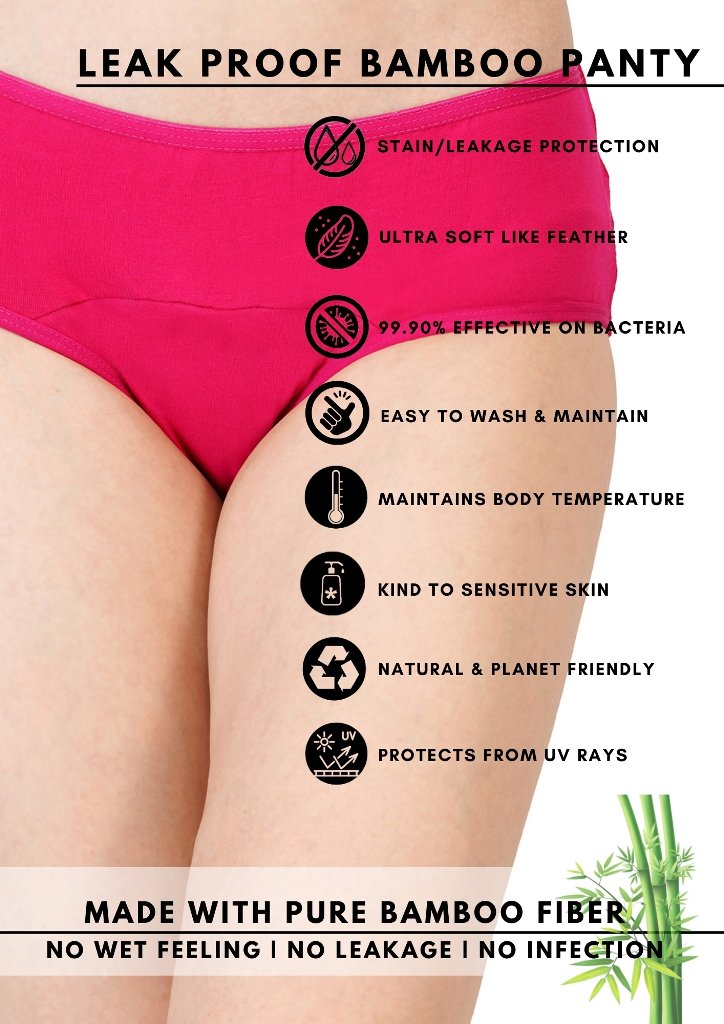 Bamboo Fabric Fabric Leak Proof Panty capacity one thin pad – Womens Underwear on Brown Living™. SKU: BTLEAKPROOF08_BL3021. Img 3.