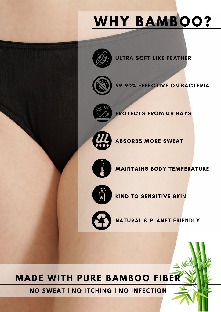 Bamboo Fabric Low Waist Panty Set of 2 – Womens Underwear by Bamboology available on Brown Living™. S . SKU: BTBIKINI05_BL3043. Img 3.