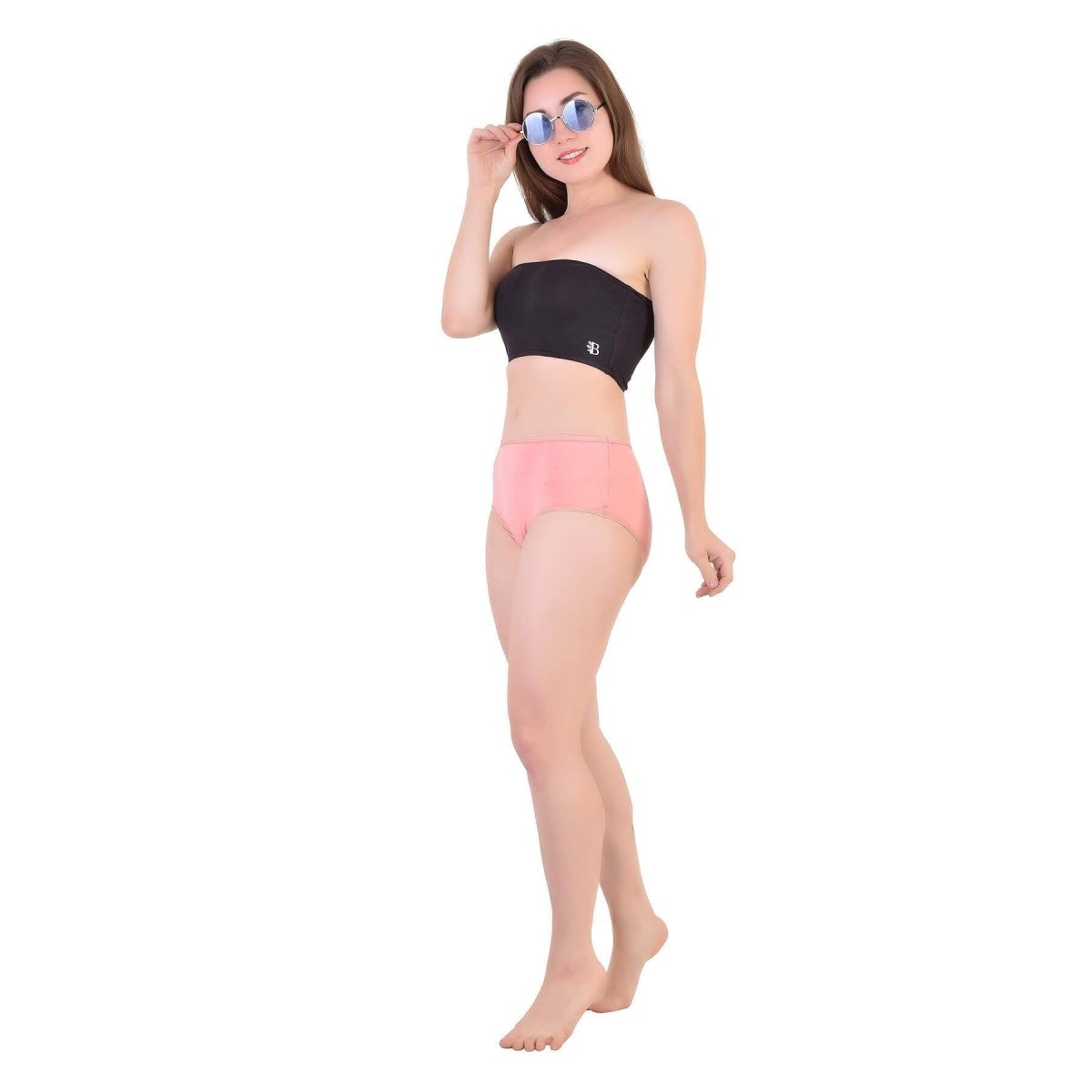 Bamboo Fabric Women's Hipster Panty - Peach and Black - Set of 2 – Womens Underwear by Bamboology available on Brown Living™. S Multi. SKU: 225 - 09605 - BAMBOOLOGY - BTSS21UGH1 - S. Img 2.