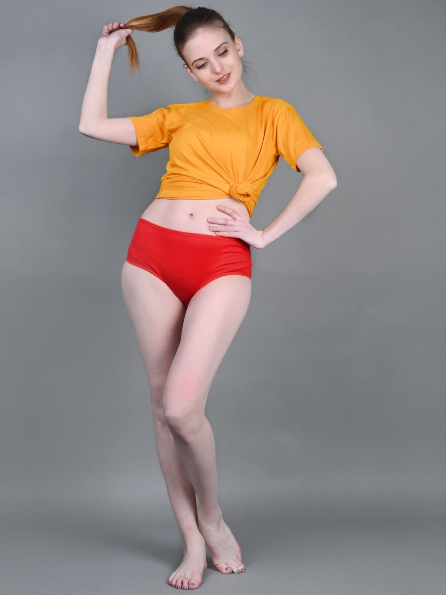 Bamboo Fabric Women's Mid Rise Panty - Red and Black - Pack of 2 – Womens Underwear by Bamboology available on Brown Living™. S Multi. SKU: 225 - 09645 - BAMBOOLOGY - BTSS21UGM4. Img 8.