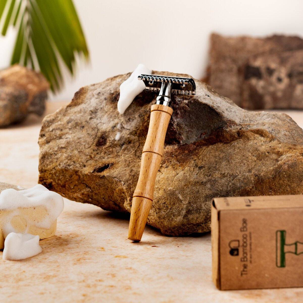 Bamboo Razor | Double Edged Safety Razor | Razor for Men & Women – Shaving Razor on Brown Living™. SKU: TBB - 9. Img 1.