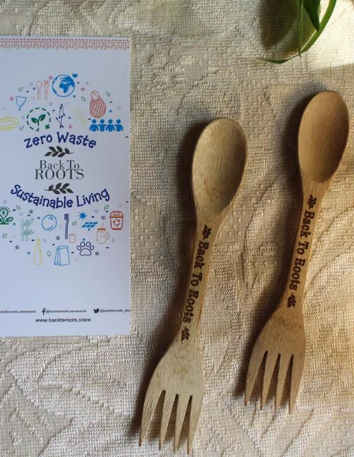 Buy Bamboo Spork | Eco Friendly, Natural & Handmade | Set of 2 | Shop Verified Sustainable Cutlery on Brown Living™