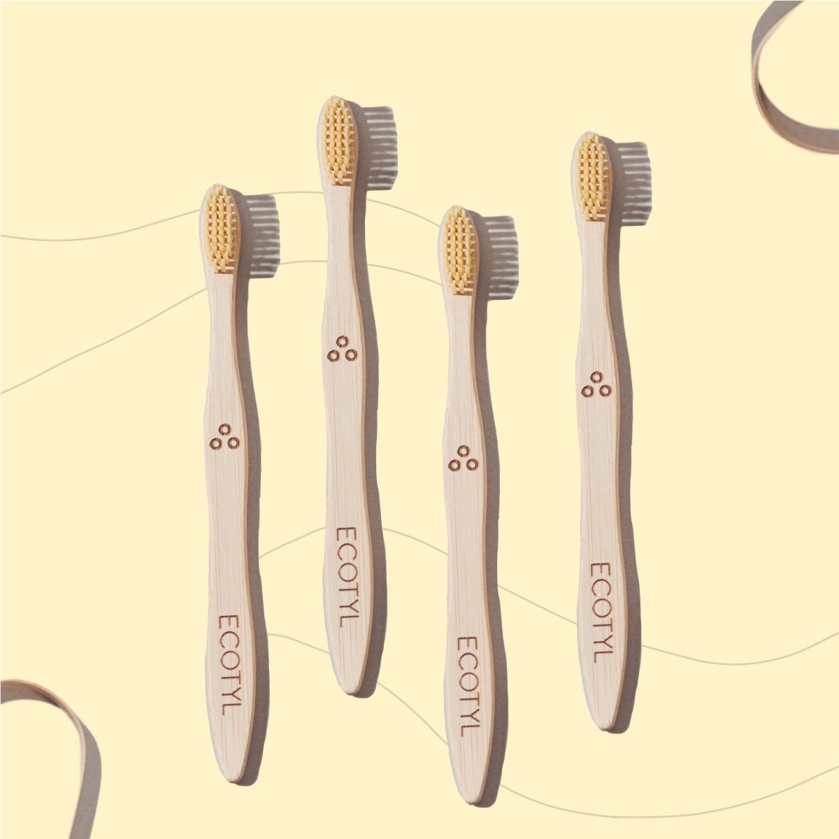 Bamboo Tooth Brush | Ultra Soft Bristles | Set of 4 – Tooth Brush on Brown Living™. SKU: EEFSTB00001_BL8048. Img 1.