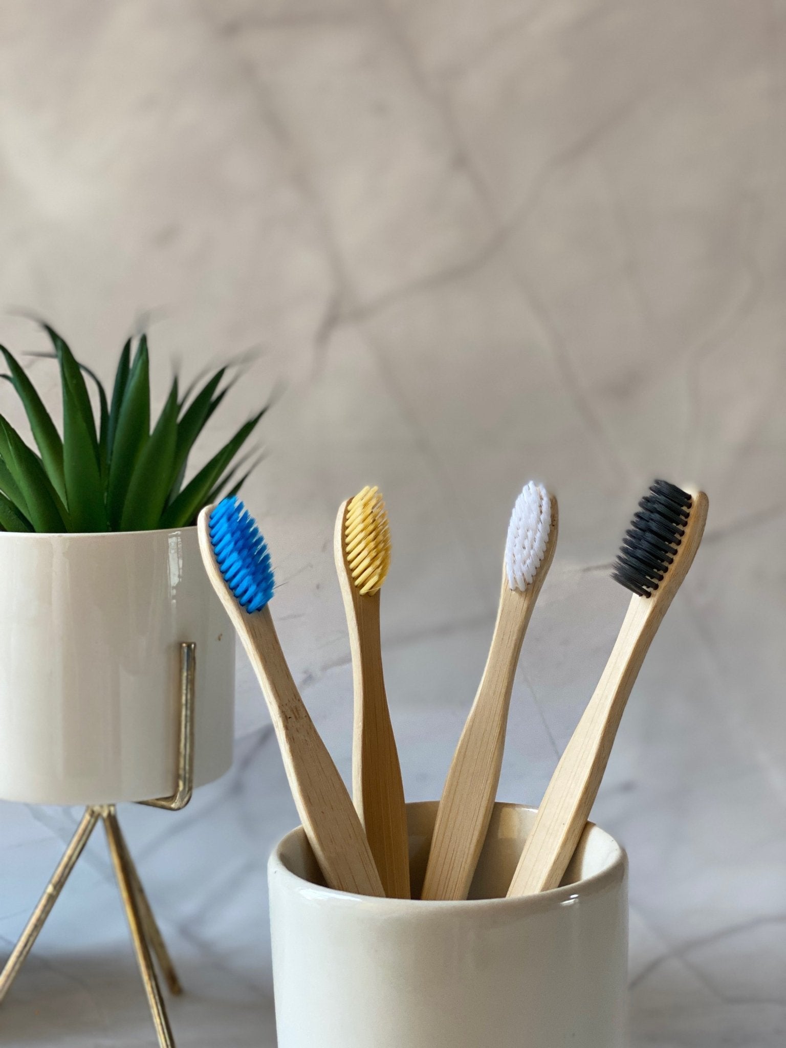 Bamboo Toothbrush (Pack of 4) – Oral Care on Brown Living™. SKU: EM - BL - 0001. Img 2.