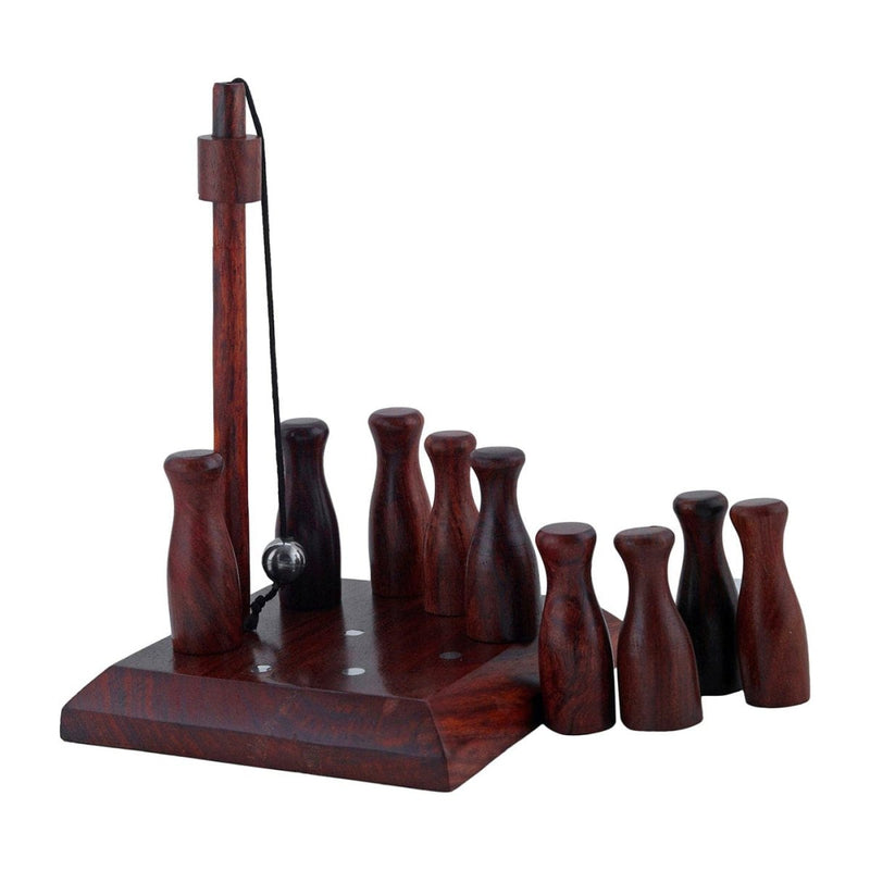 Buy Artisan Handcrafted Wooden Bar Skittles Game | Shop Verified Sustainable Learning & Educational Toys on Brown Living™