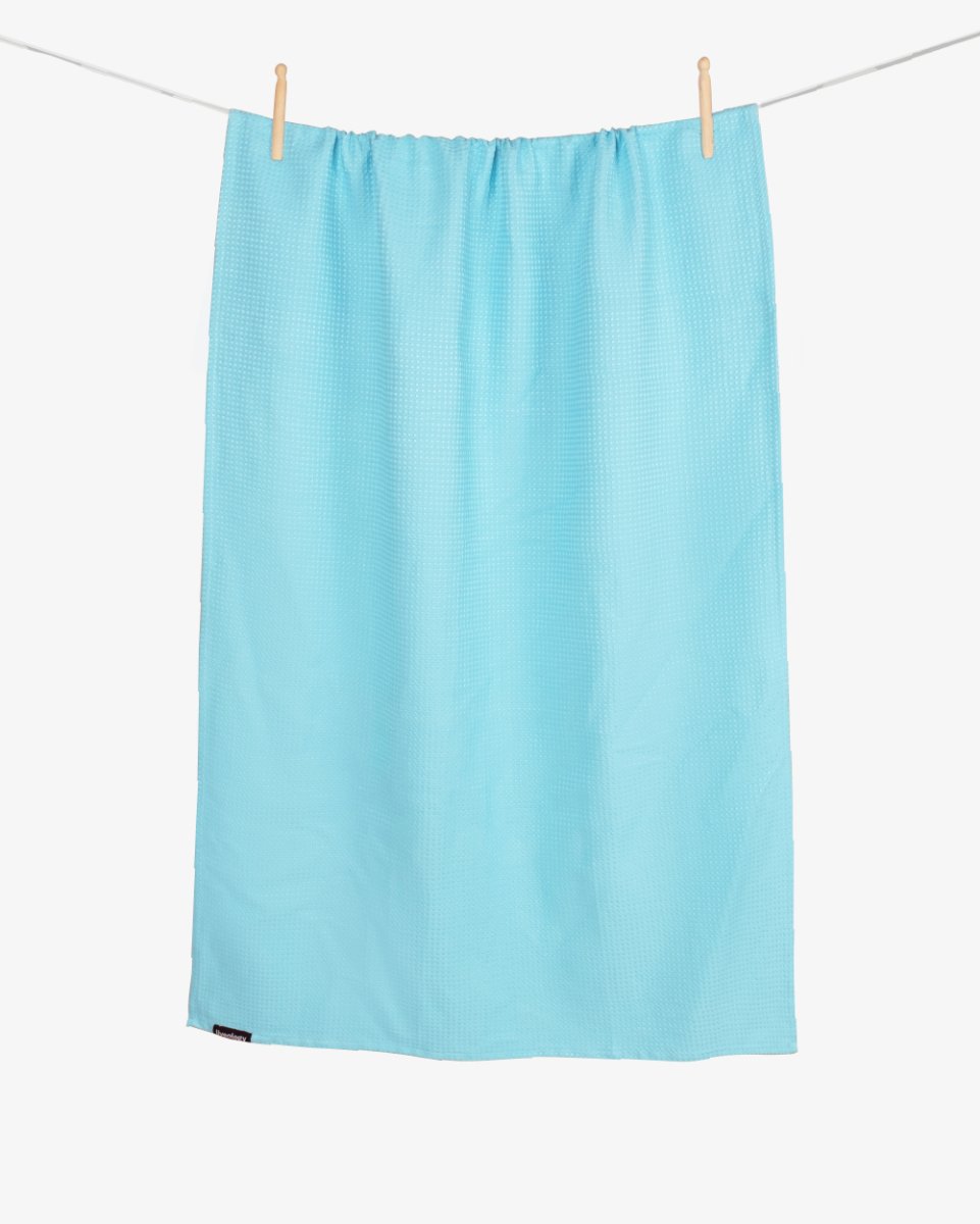 Bath, Hand & Face Towel | Sorrento Waffle Aqua - Set of 3 – Bath Linens on Brown Living™. SKU: WBS002. Img 14.