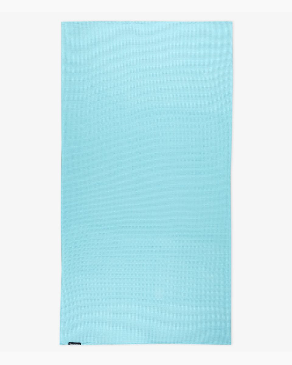 Bath, Hand & Face Towel | Sorrento Waffle Aqua - Set of 3 – Bath Linens on Brown Living™. SKU: WBS002. Img 8.