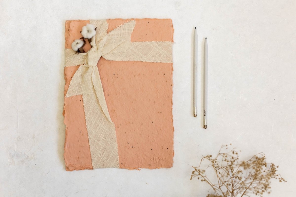 Becoming a Wildflower - Pale Pink - Pack of 8 Plantable A4 Sheets – Stationery on Brown Living™. SKU: SR0013. Img 1.