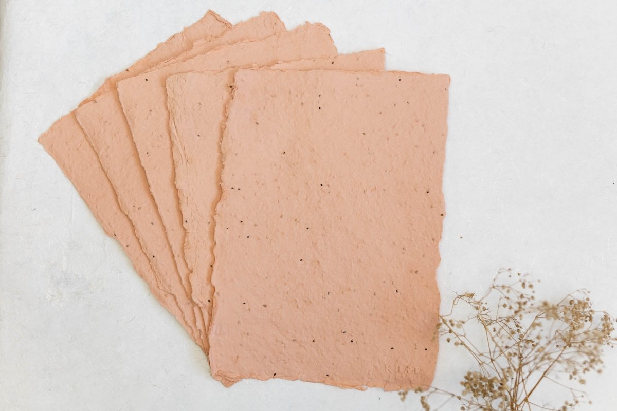 Becoming a Wildflower - Pale Pink - Pack of 8 Plantable A4 Sheets – Stationery on Brown Living™. SKU: SR0013. Img 3.