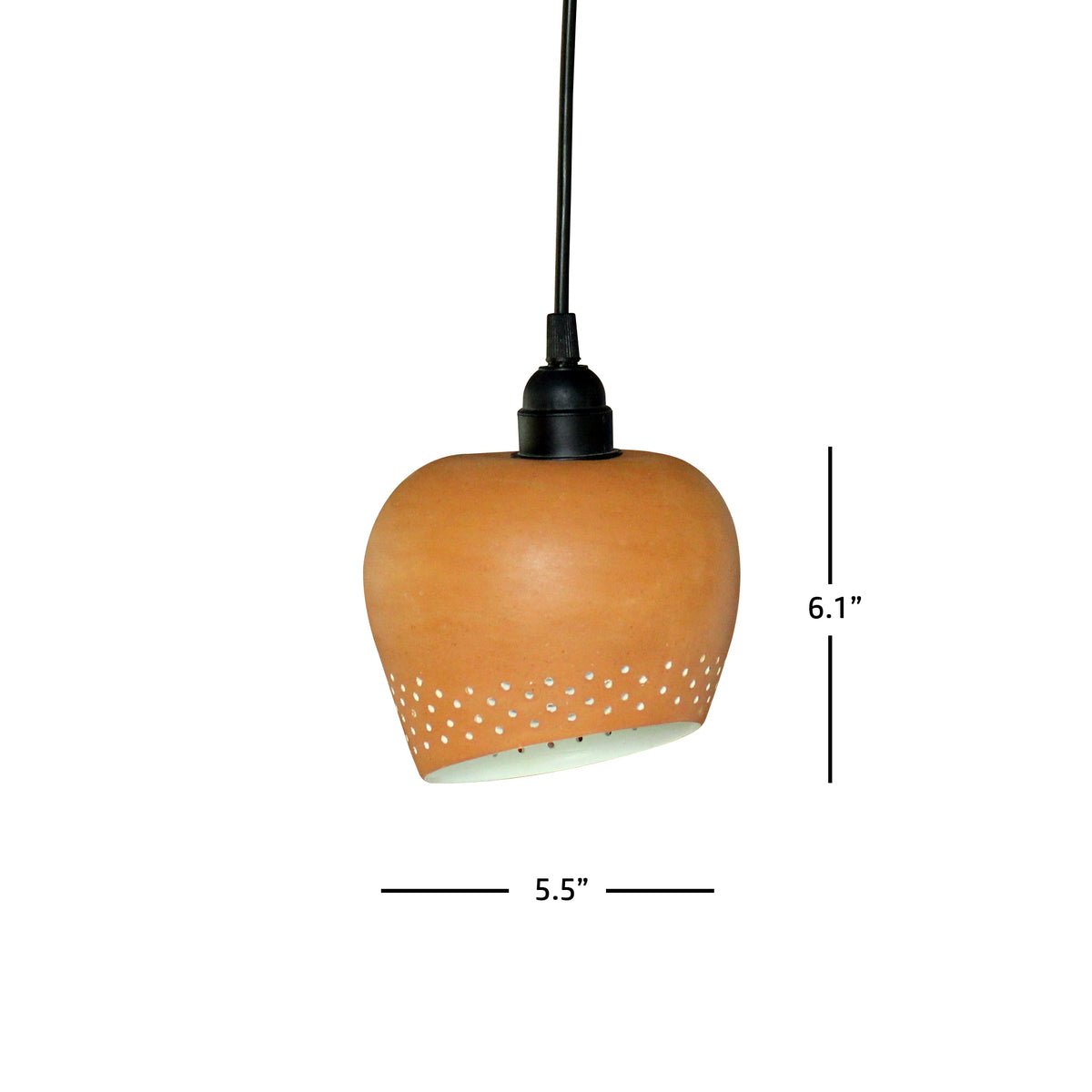 Big Bud Slice Handmade Terracotta Ceiling Light | Verified Sustainable by Brown Living™