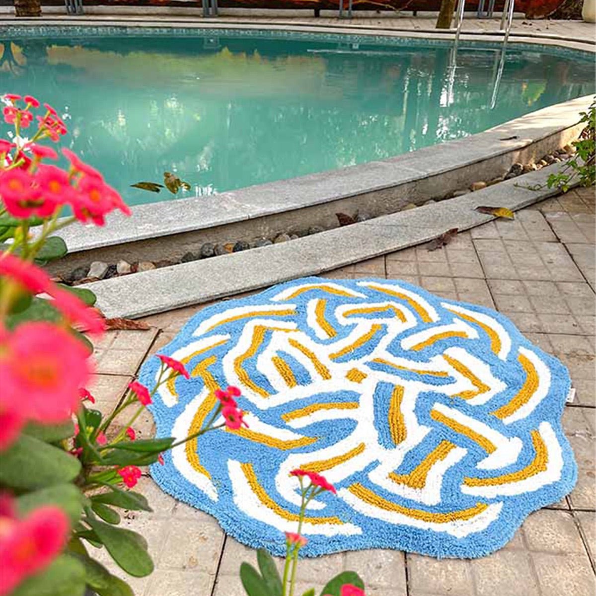Bloom Turq Cotton Bathmat – Mats & Rugs on Brown Living™. SKU: TGW150054. Img 1.