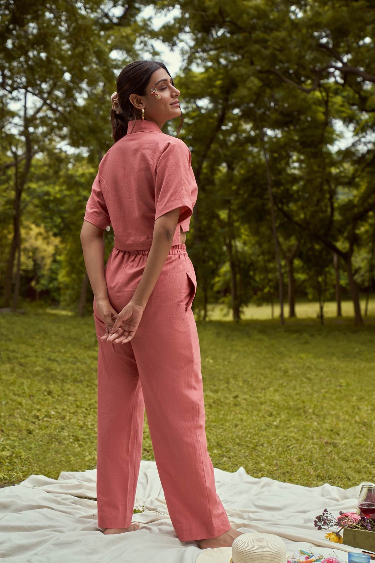 Blooming Ruffino Handloom Cotton Shirt – Womens Shirt on Brown Living™. SKU: TCC - LDV - 051113. Img 3.