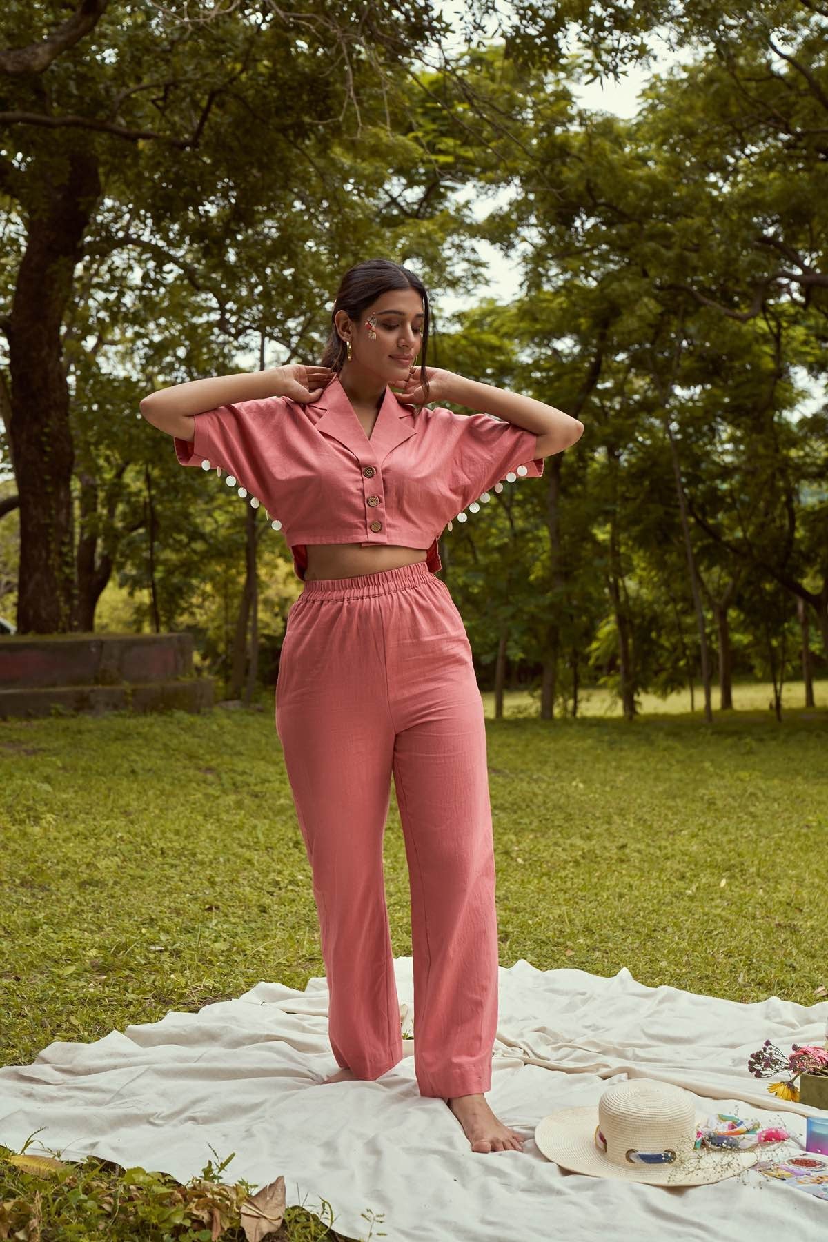Blooming Ruffino Handloom Cotton Shirt – Womens Shirt on Brown Living™. SKU: TCC - LDV - 051113. Img 4.
