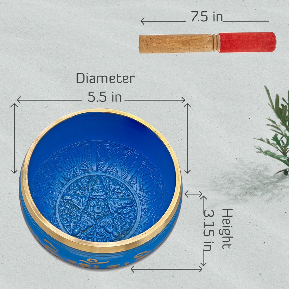Blue Sacred Mantra Bowls | 5.5 Inches | Verified Sustainable by Brown Living™